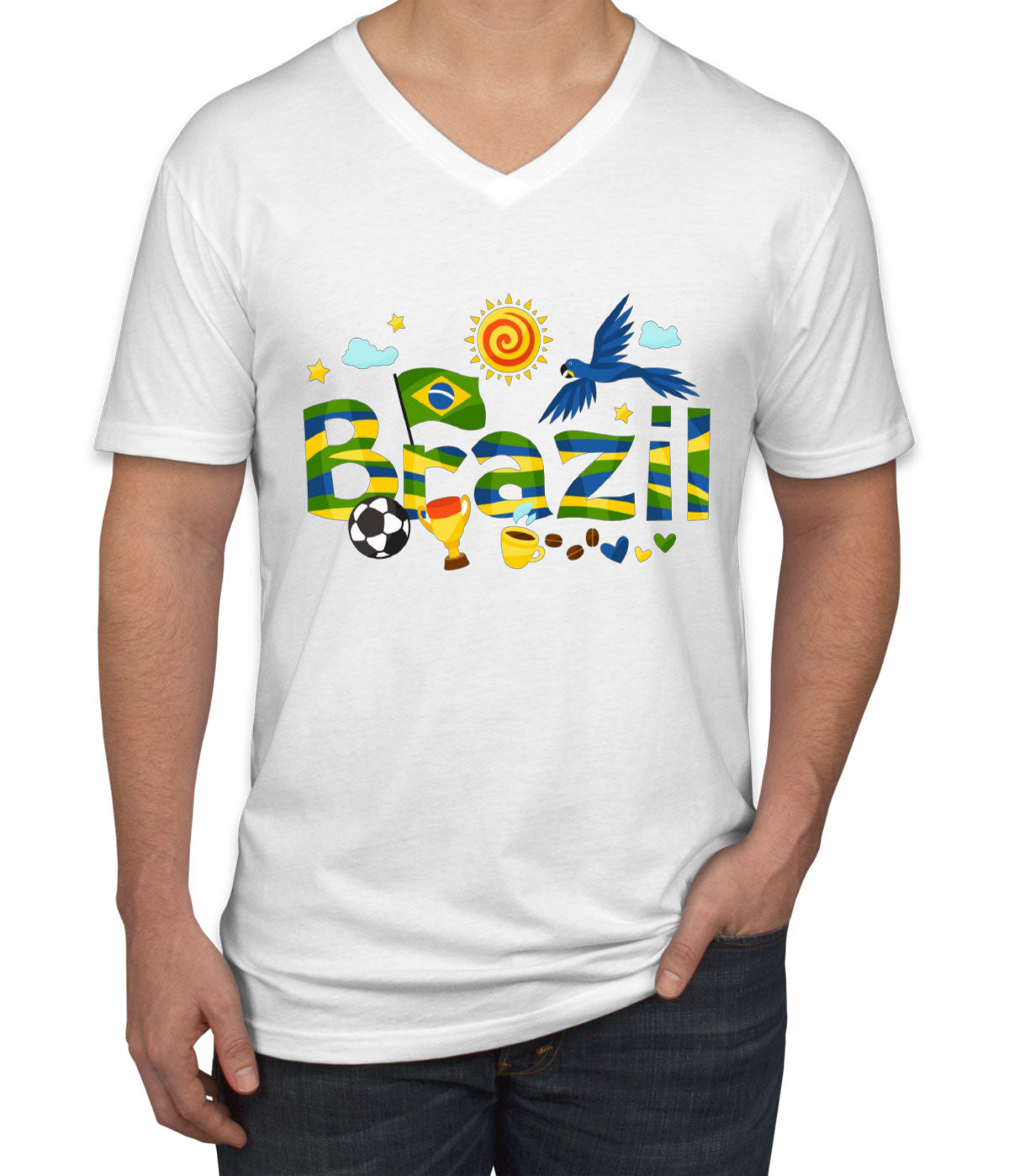 Brazil Objects Men's V Neck T-shirt