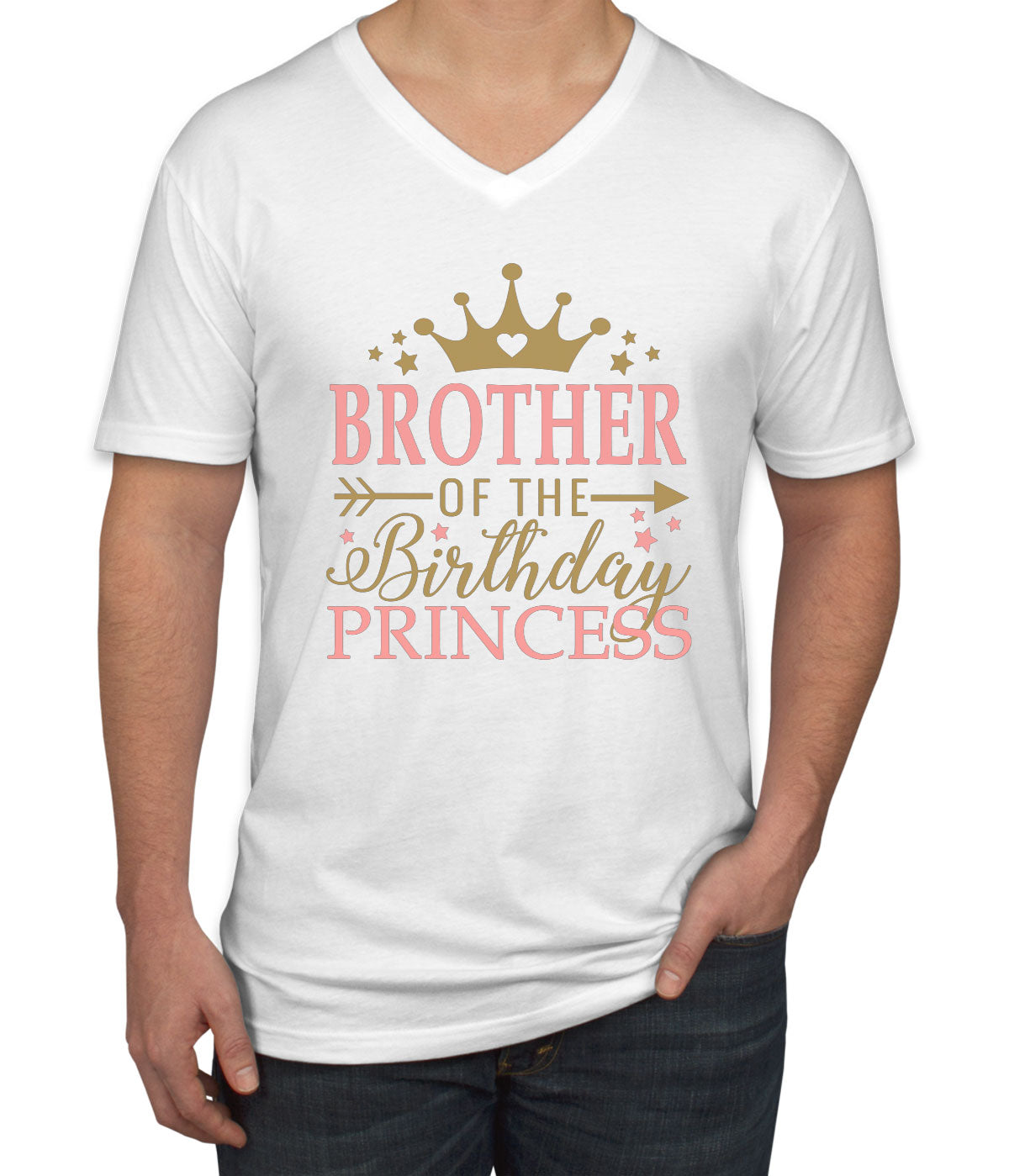 Brother Of The Birthday Princess Men's V Neck T-shirt