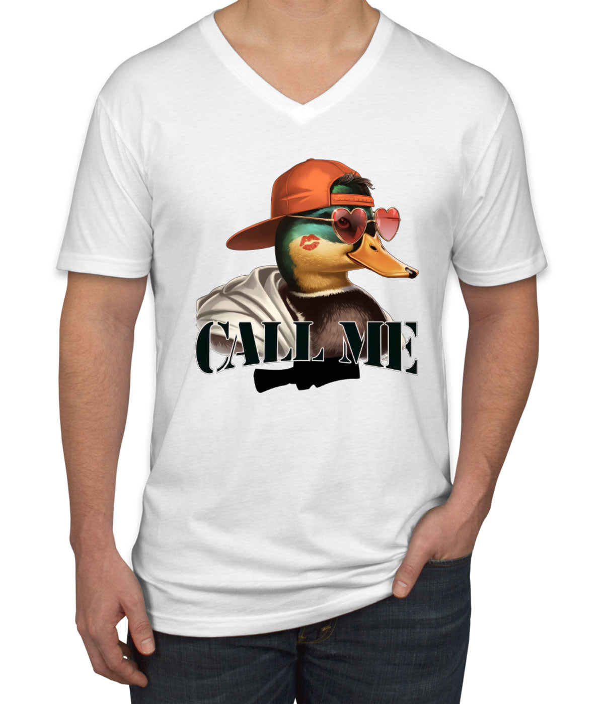 Duck Hunting Call Me Men's V Neck T-shirt
