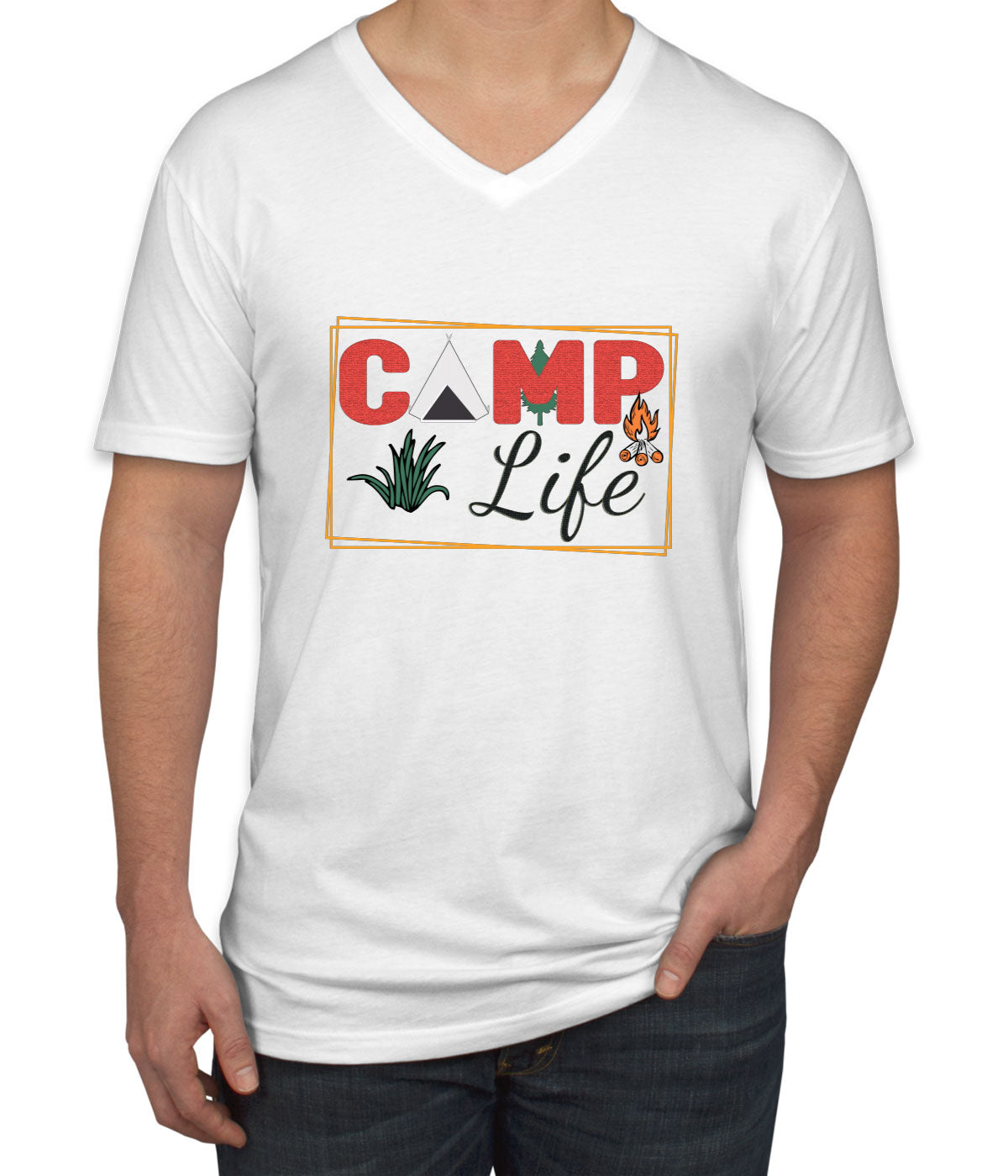 Camp Life Men's V Neck T-shirt