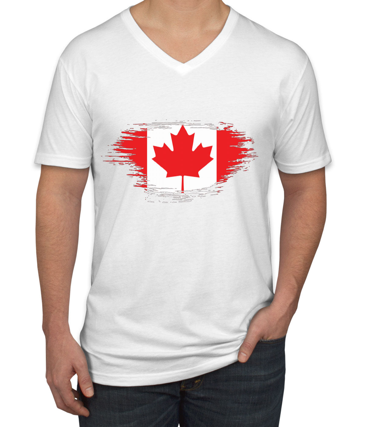 Canada Flag Men's V Neck T-shirt