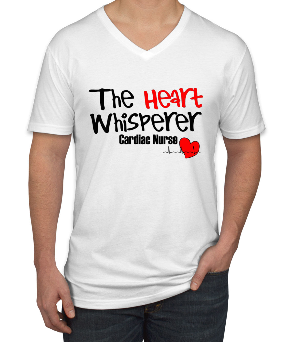 The Heart Whisperer Cardiac Nurse Men's V Neck T-shirt