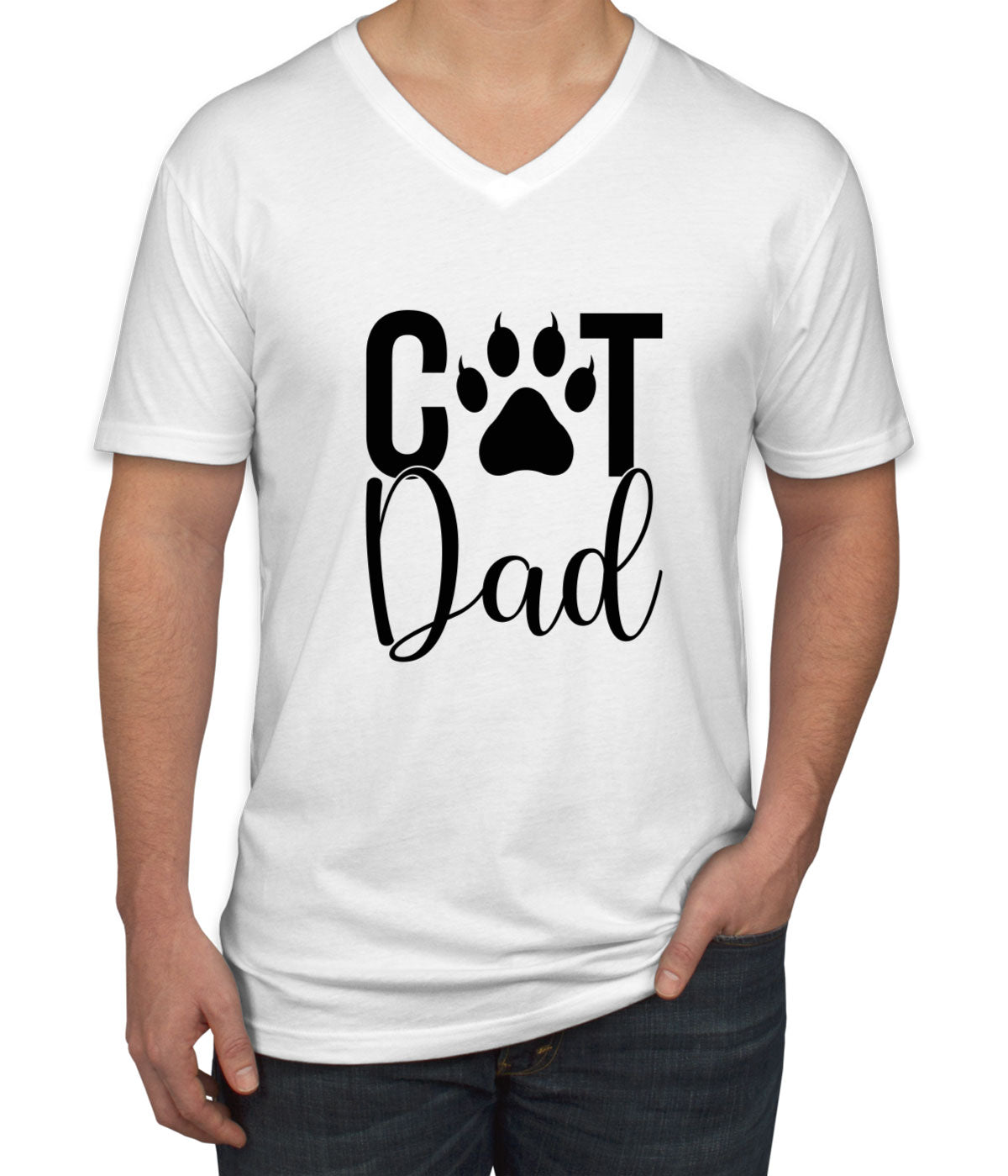 Cat Dad Men's V Neck T-shirt