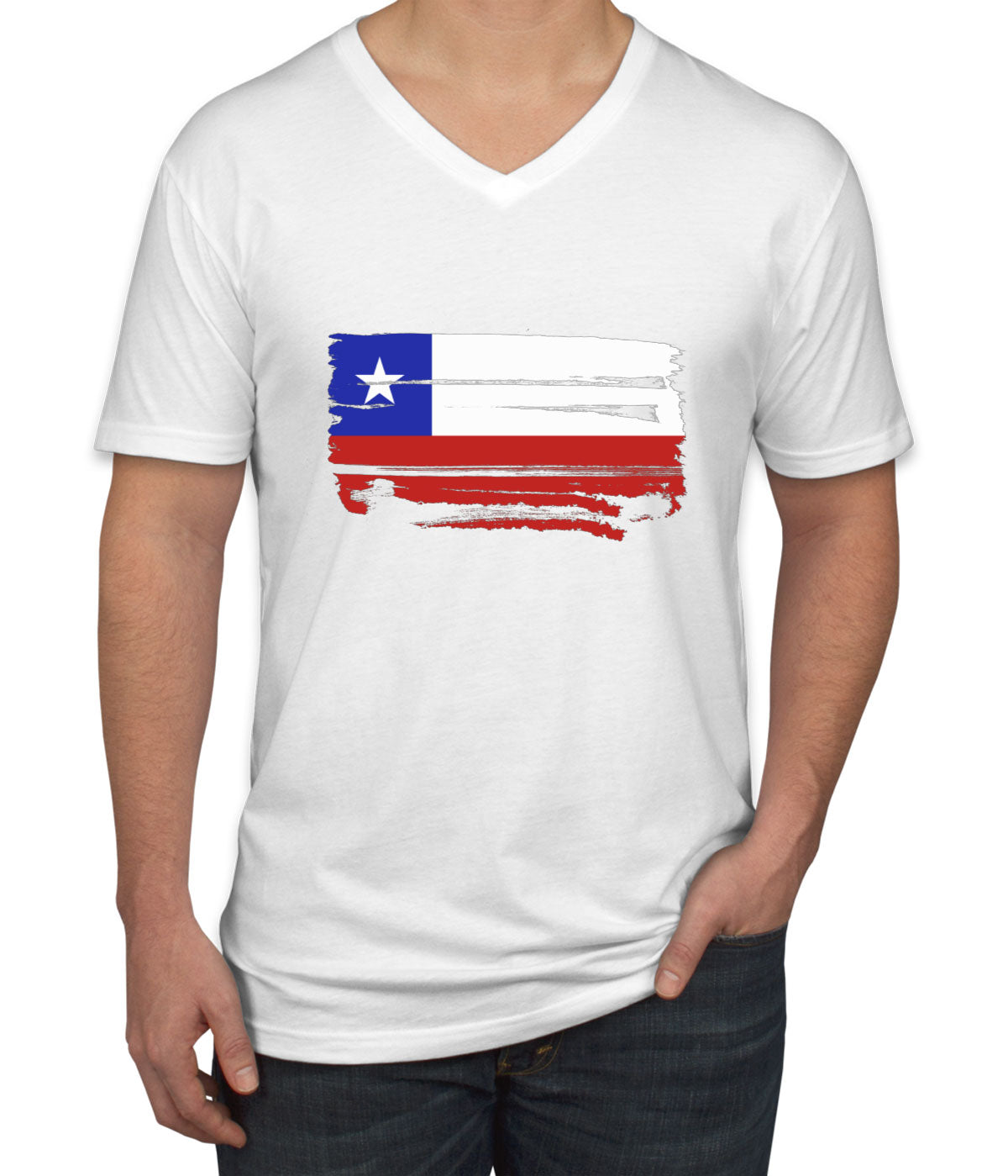 Chile Flag Men's V Neck T-shirt