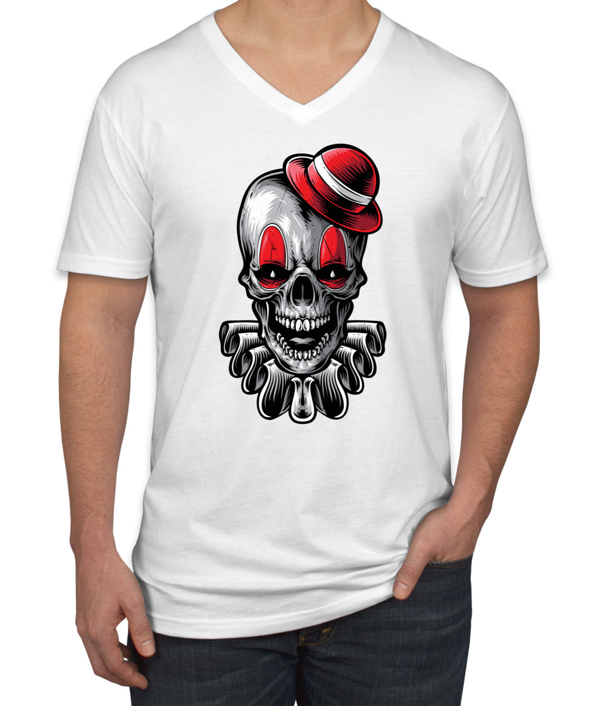 Clown Skull Men's V Neck T-shirt