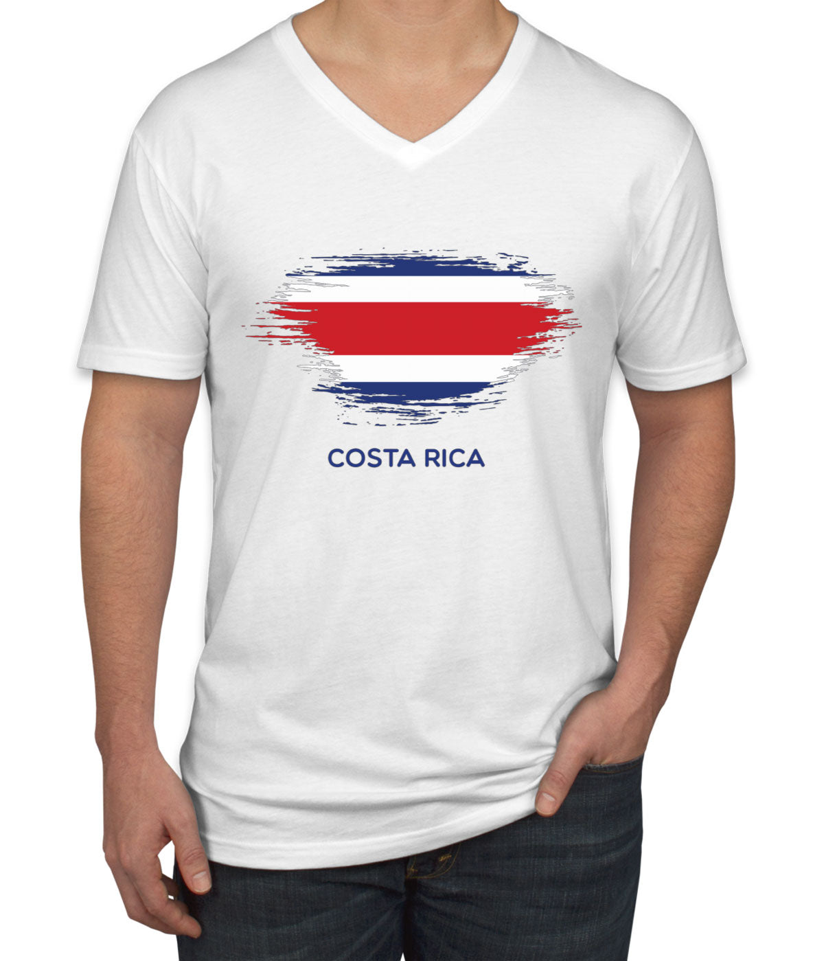 Costa Rica Flag Men's V Neck T-shirt