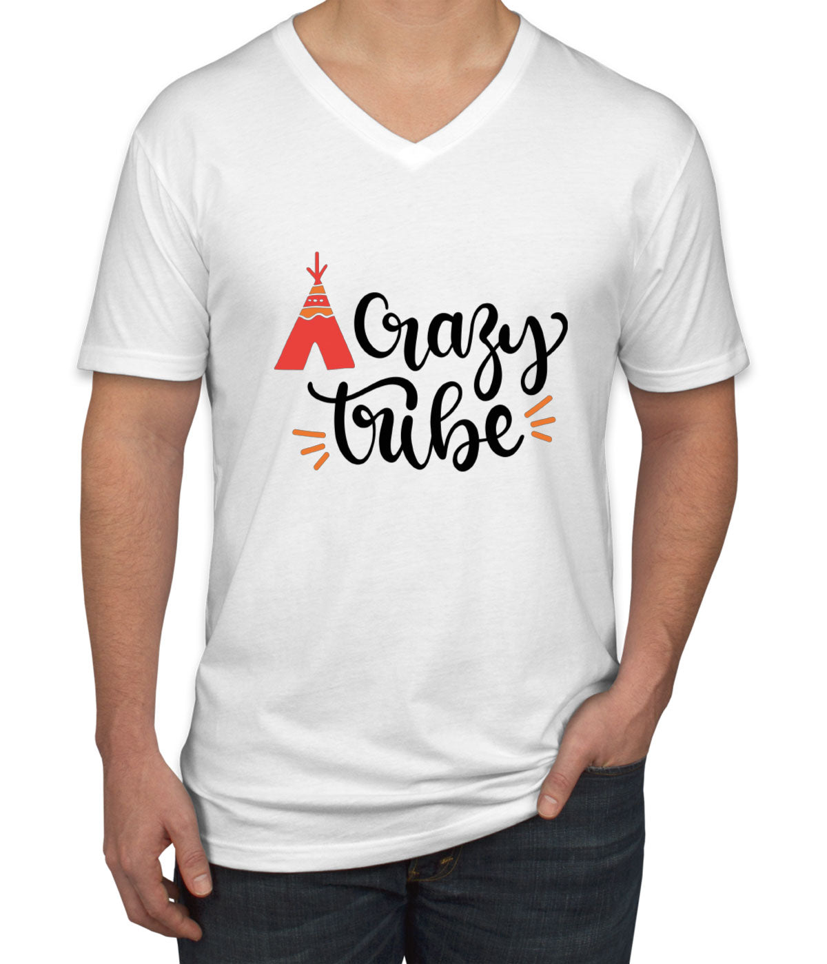Crazy Tribe Camping Men's V Neck T-shirt