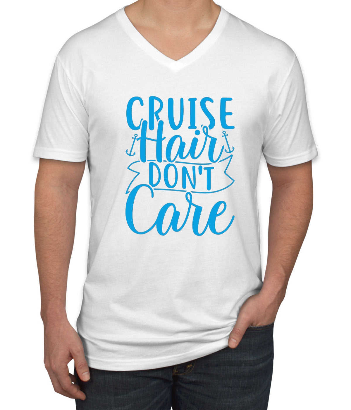 Cruise Hair Don't Care Men's V Neck T-shirt