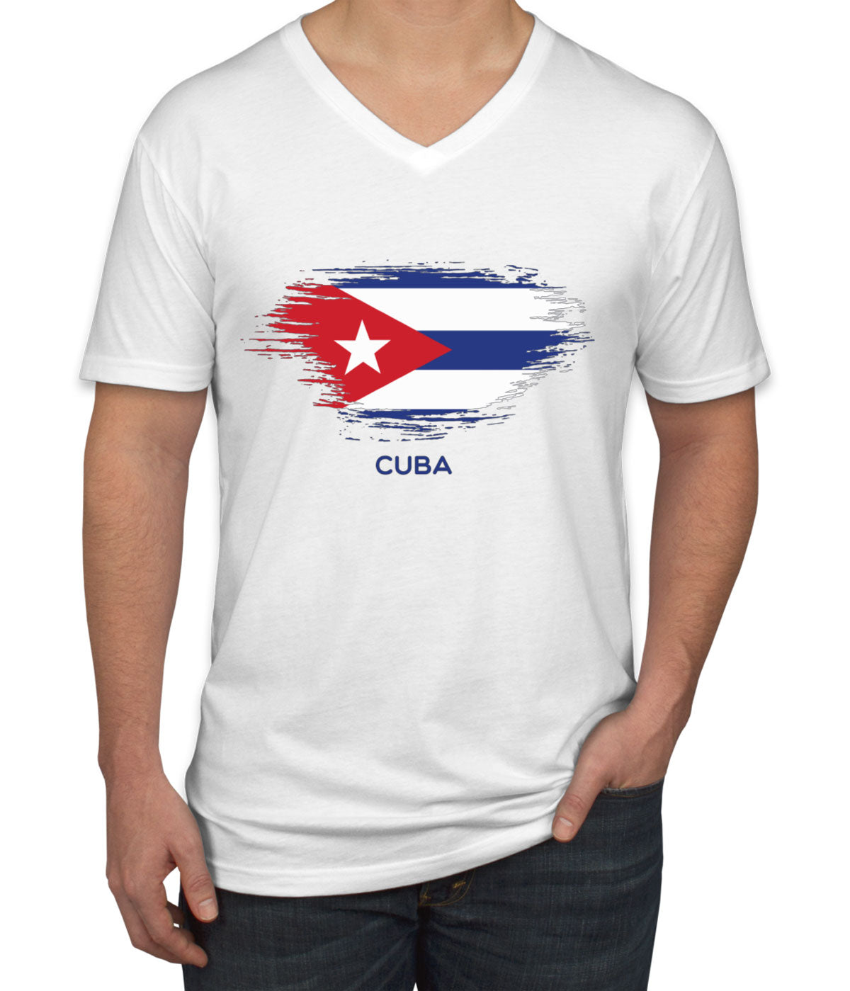 Cuba Flag Men's V Neck T-shirt