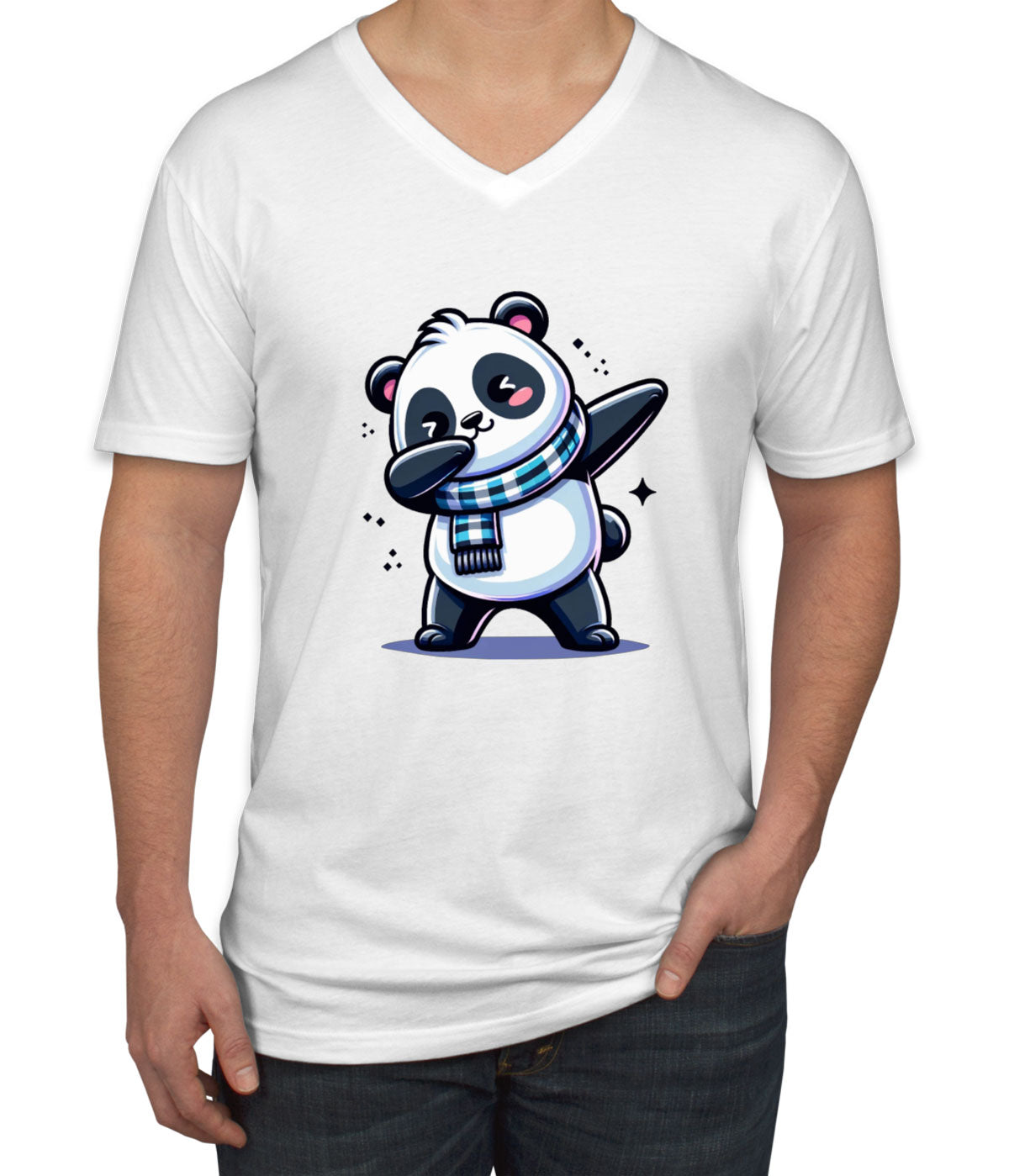 Dabbing Panda Men's V Neck T-shirt