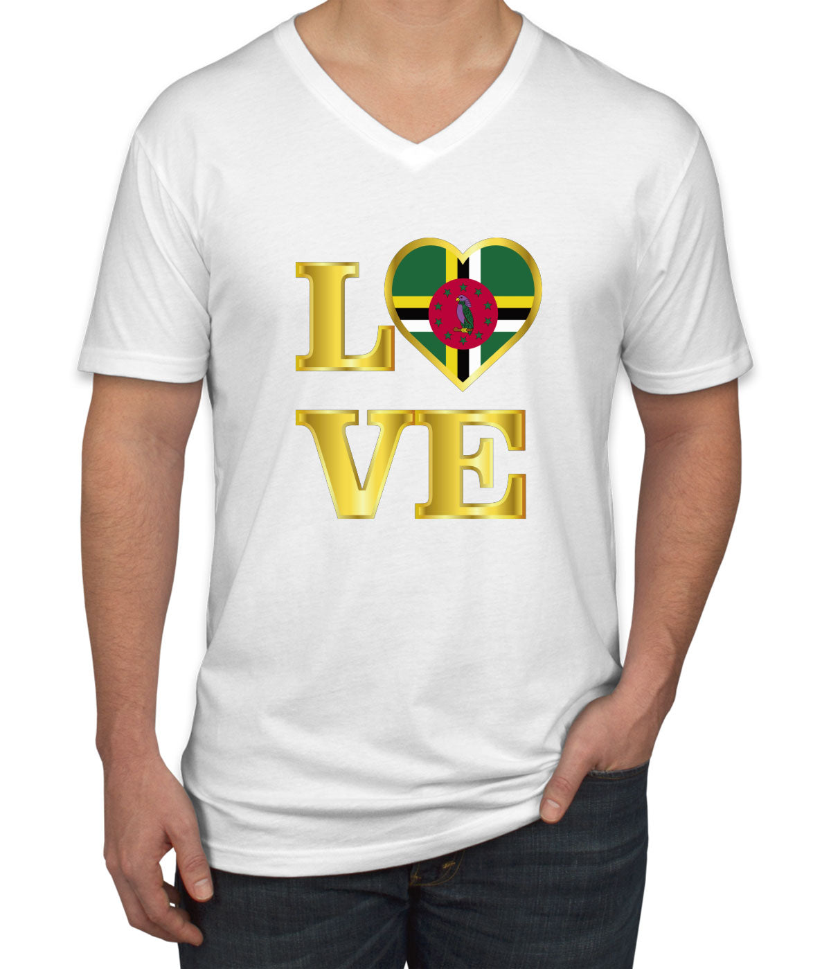 Dominica Love Men's V Neck T-shirt