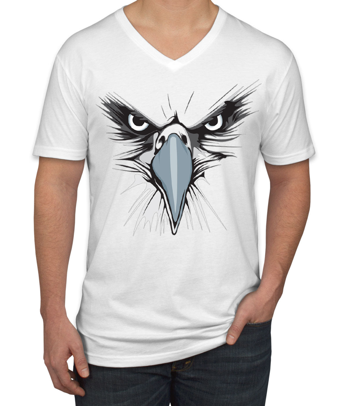 Eagle Face Men's V Neck T-shirt