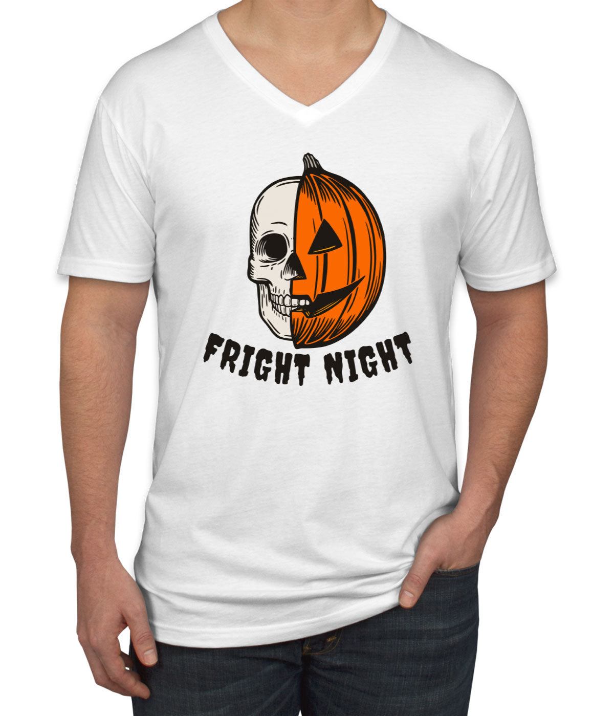 Fright Night Halloween Men's V Neck T-shirt