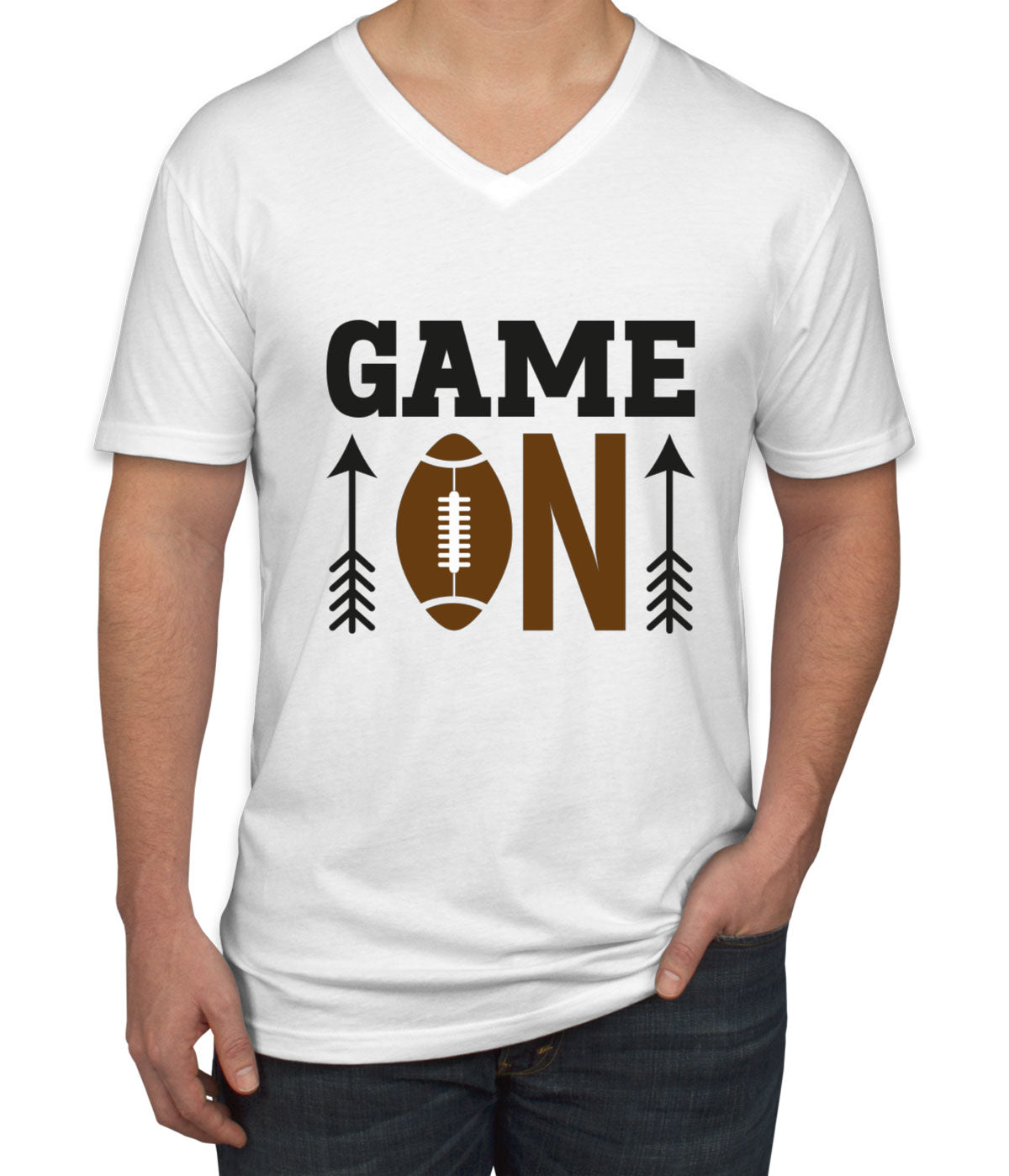 Game On Football Men's V Neck T-shirt