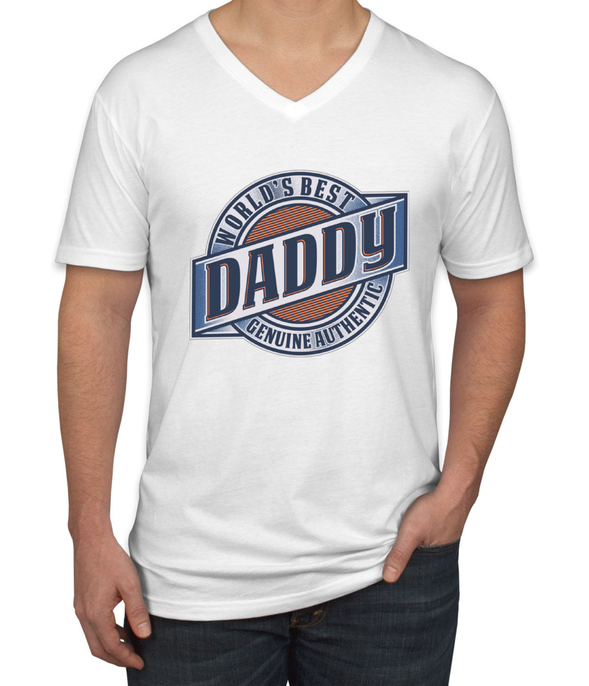 World's Best Dad Father's Day Men's V Neck T-shirt