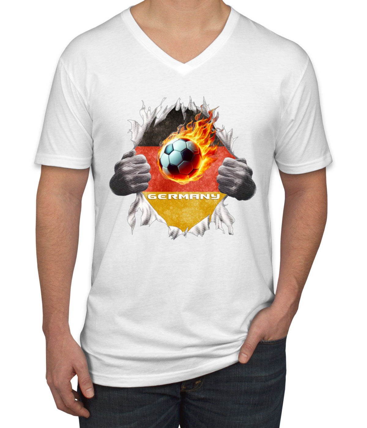 Germany Euro Cup Soccer Football Men's V Neck T-shirt