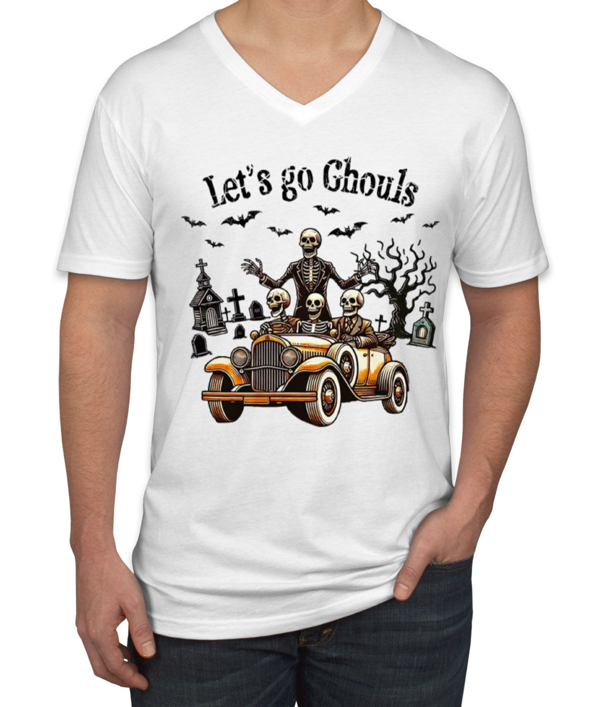 Let's go Ghouls Halloween Men's V Neck T-shirt