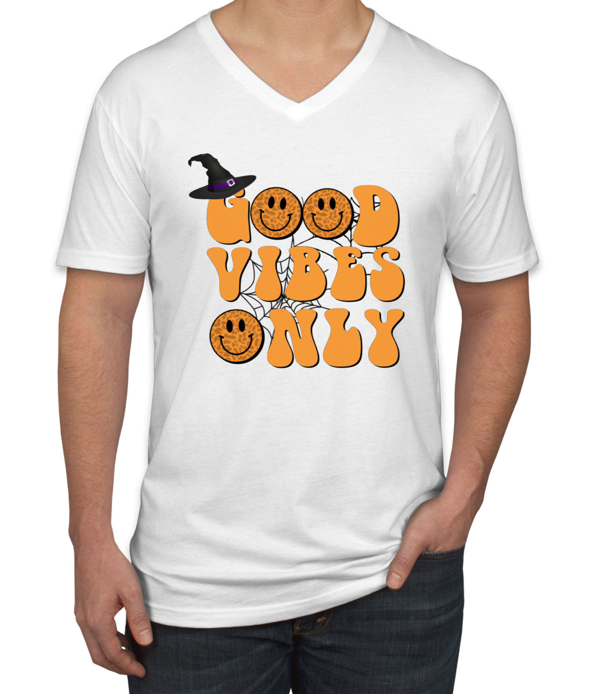 Good Vibes Only Halloween Men's V Neck T-shirt