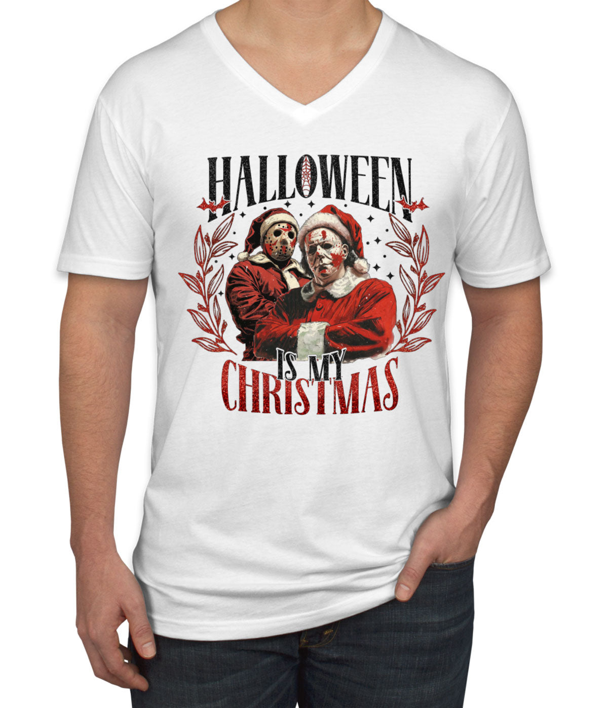 Halloween Is My Christmas Men's V Neck T-shirt