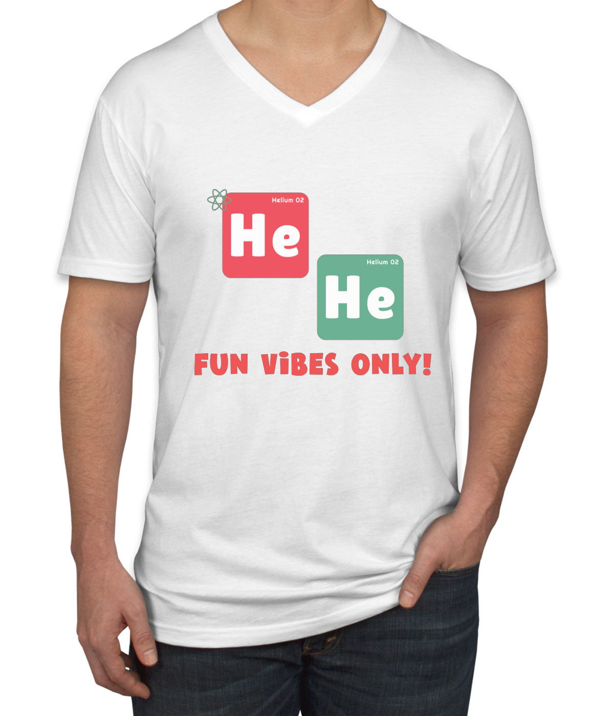 He He Fun Vibes Only Funny Periodic Table Men's V Neck T-shirt