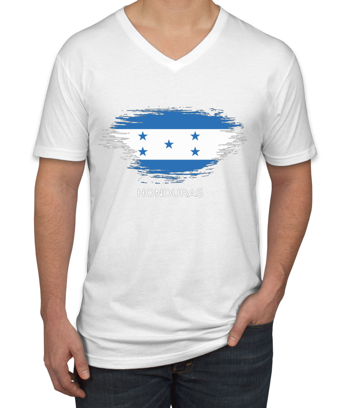 Honduras Flag Men's V Neck T-shirt