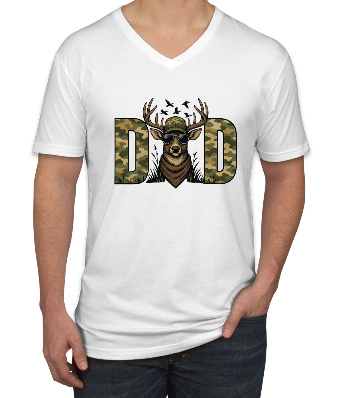 Hunter Dad Father's Day Men's V Neck T-shirt