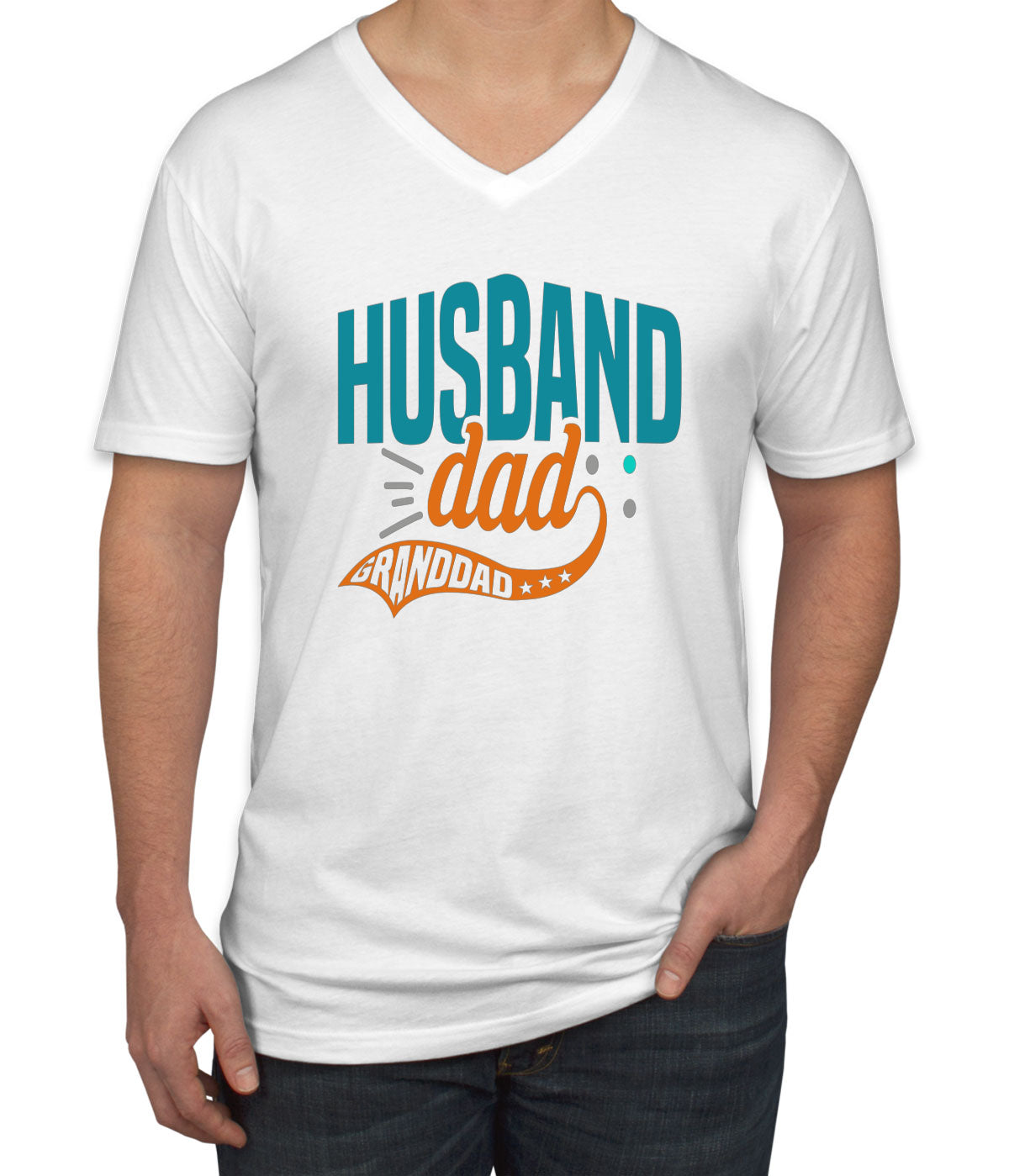 Husband Dad Granddad Father's Day Men's V Neck T-shirt