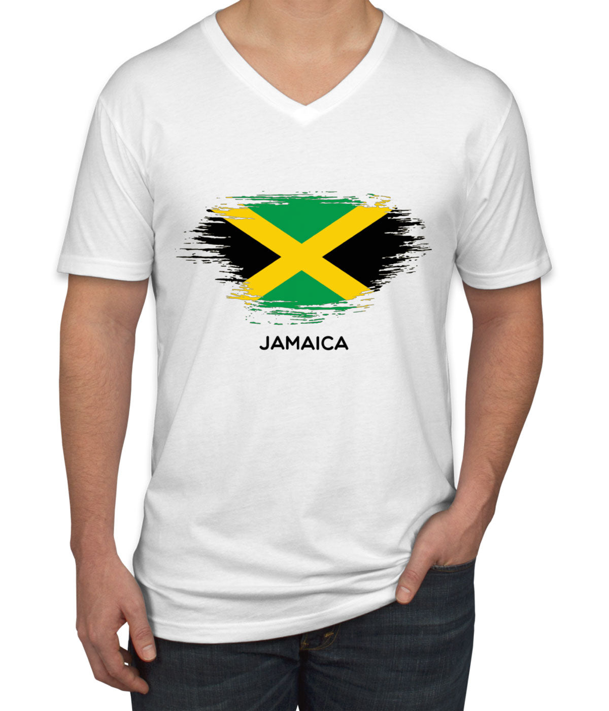 Jamaica Flag Men's V Neck T-shirt