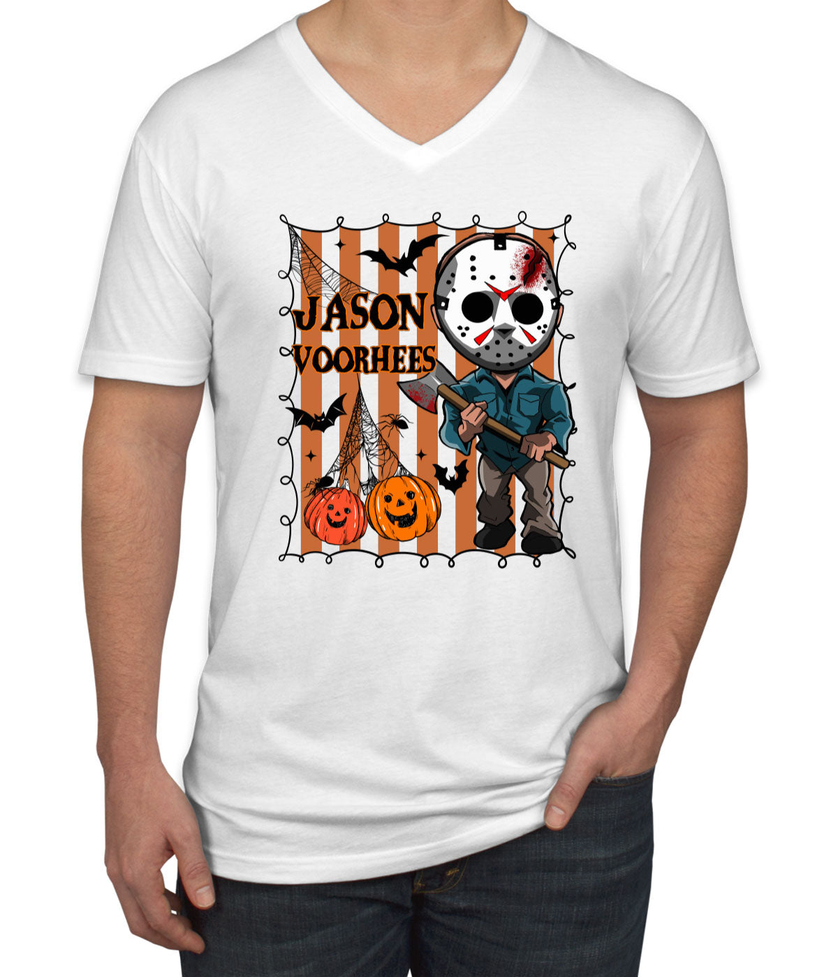 Jason Horror Movie Character Halloween Men's V Neck T-shirt