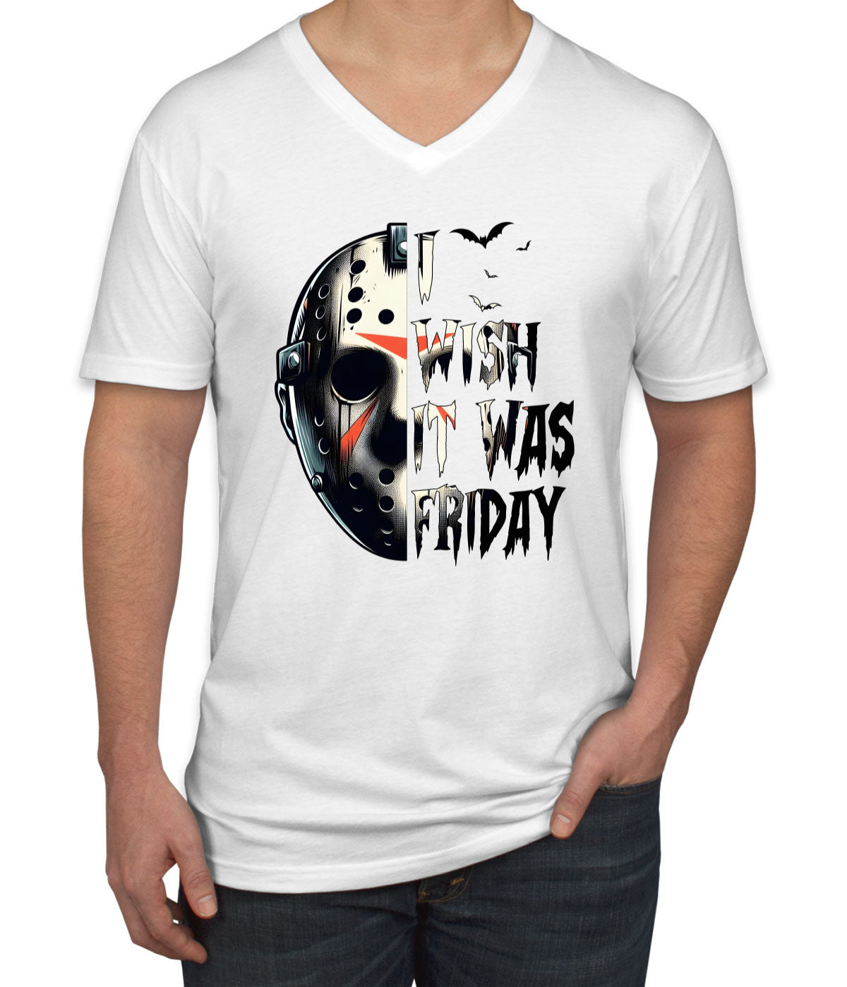 Jason I Wish It Was Friday Halloween Men's V Neck T-shirt