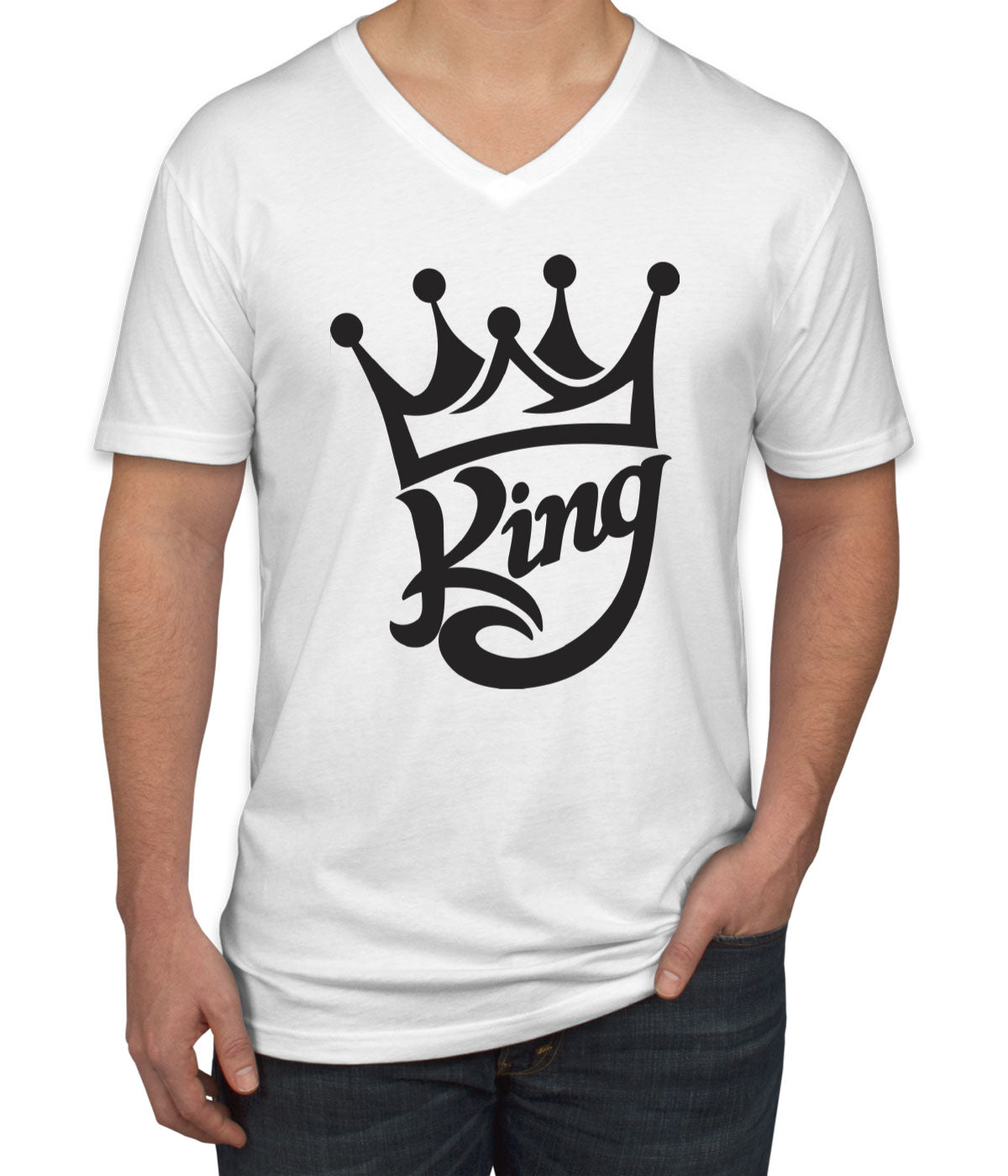 King Crown Men's V Neck T-shirt