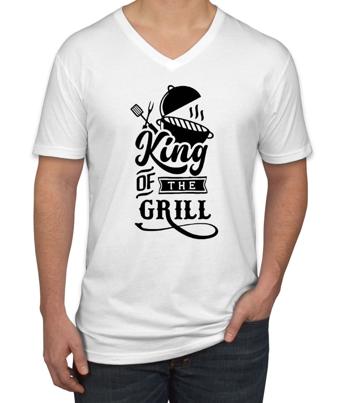 King Of The Grill Father's Day Men's V Neck T-shirt