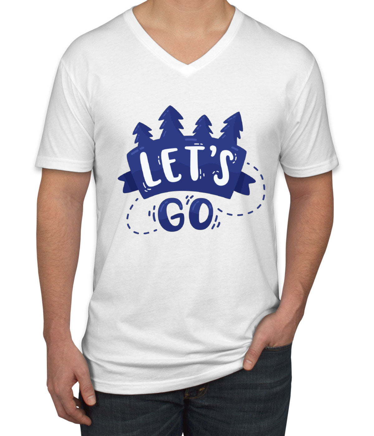 Let's Go Camp Men's V Neck T-shirt