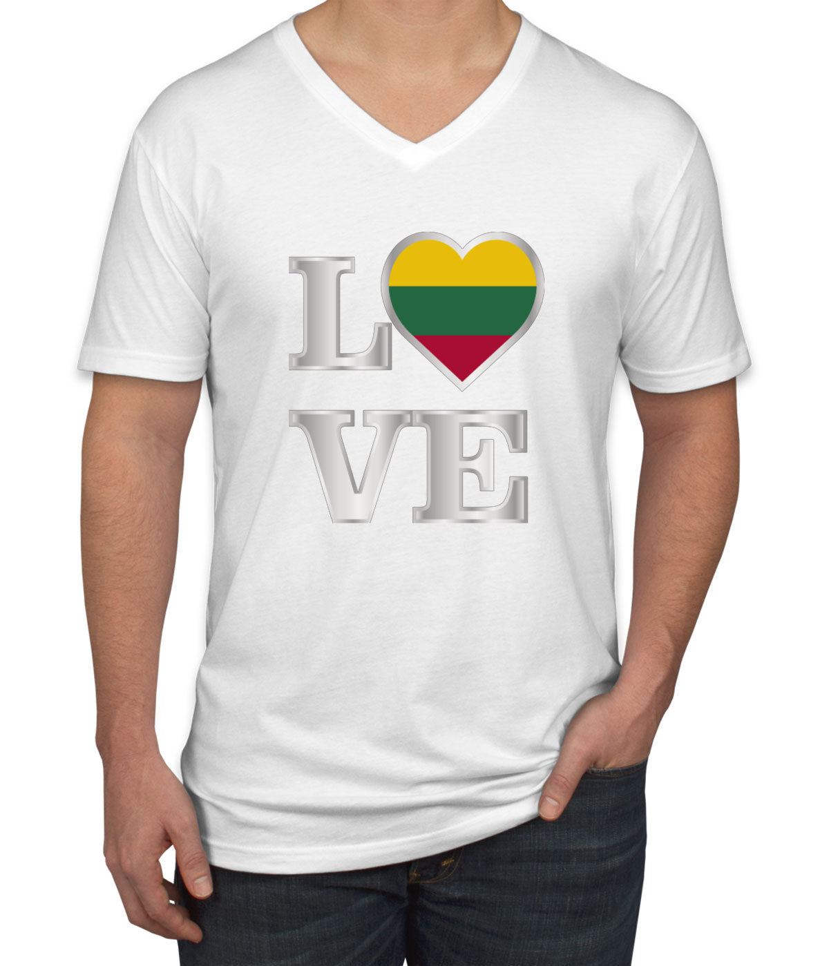 Lithuania Love Men's V Neck T-shirt