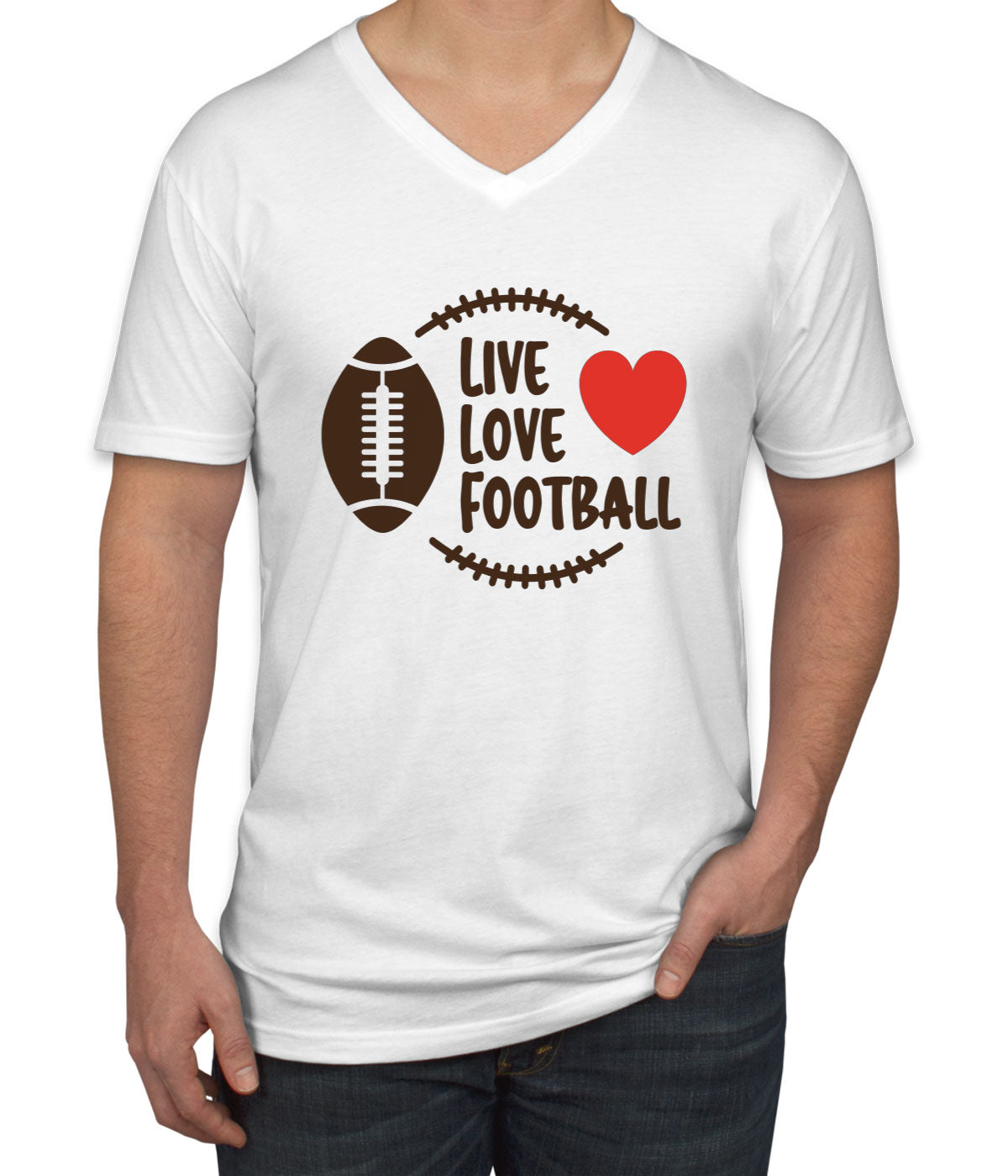 Live Love Football Men's V Neck T-shirt