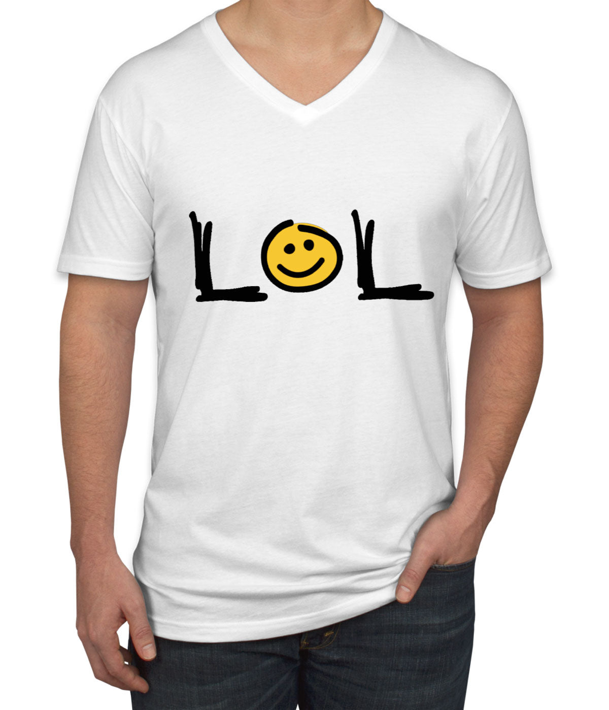 Lol Be Happy Men's V Neck T-shirt