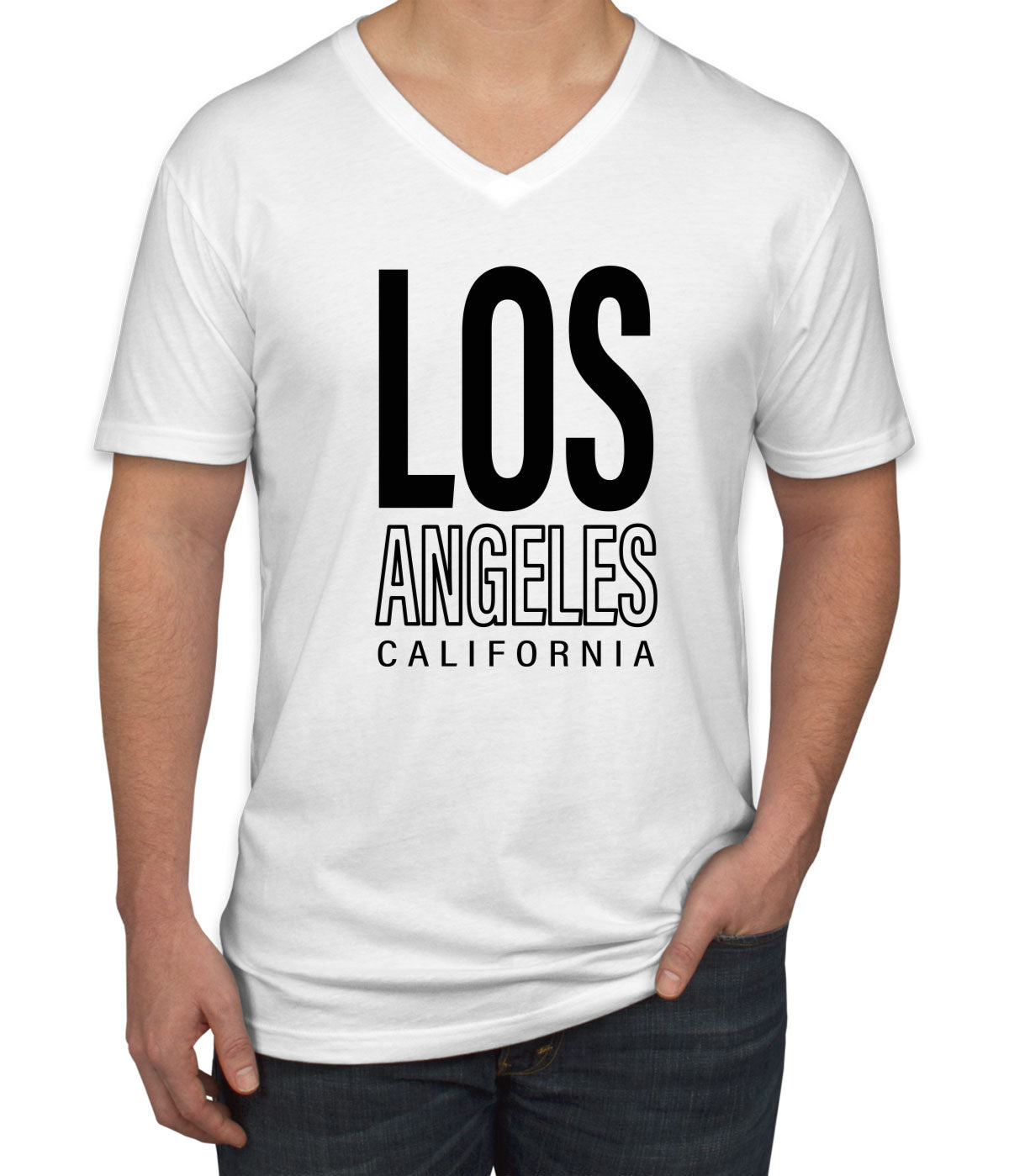 Los Angeles California Men's V Neck T-shirt
