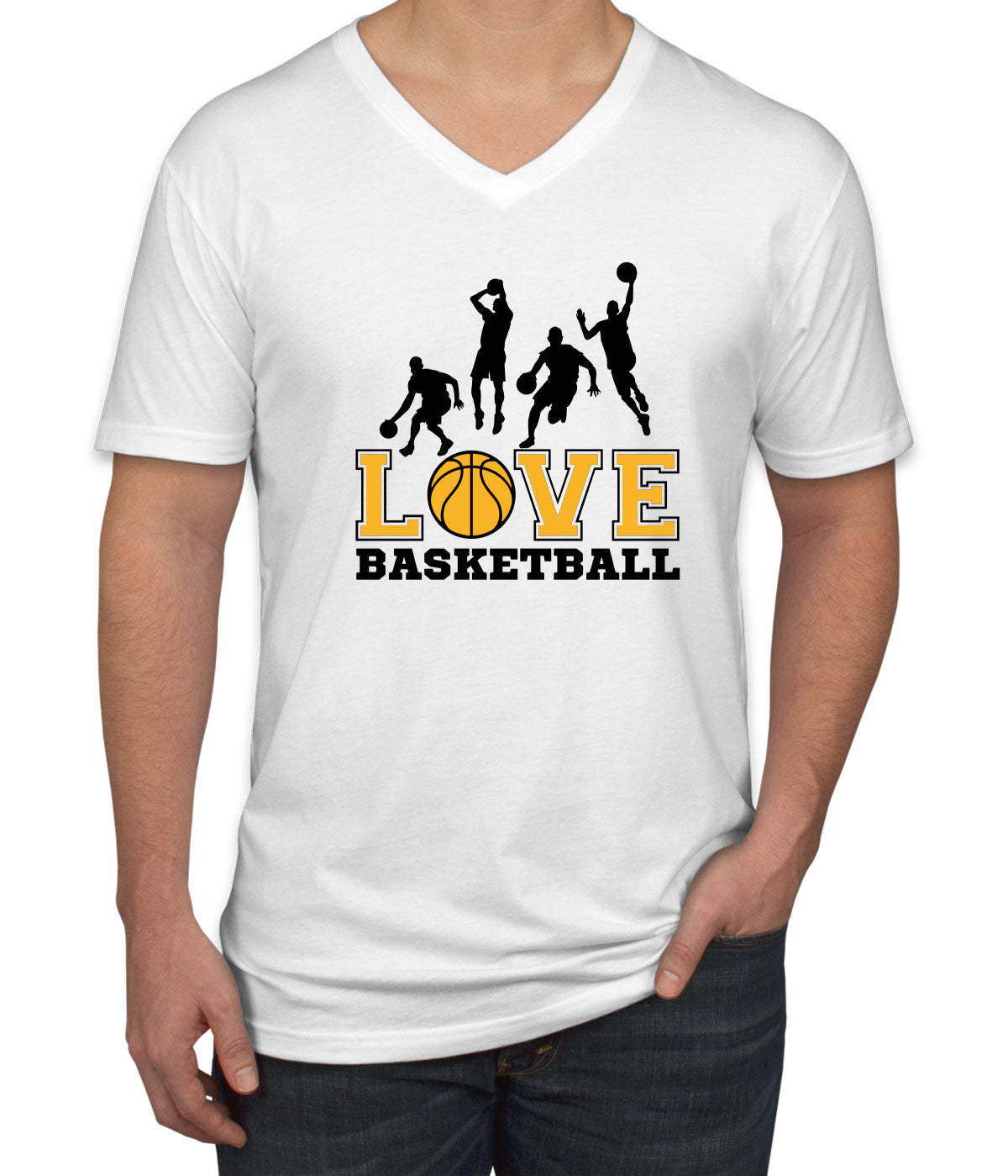 Love Basketball Men's V Neck T-shirt