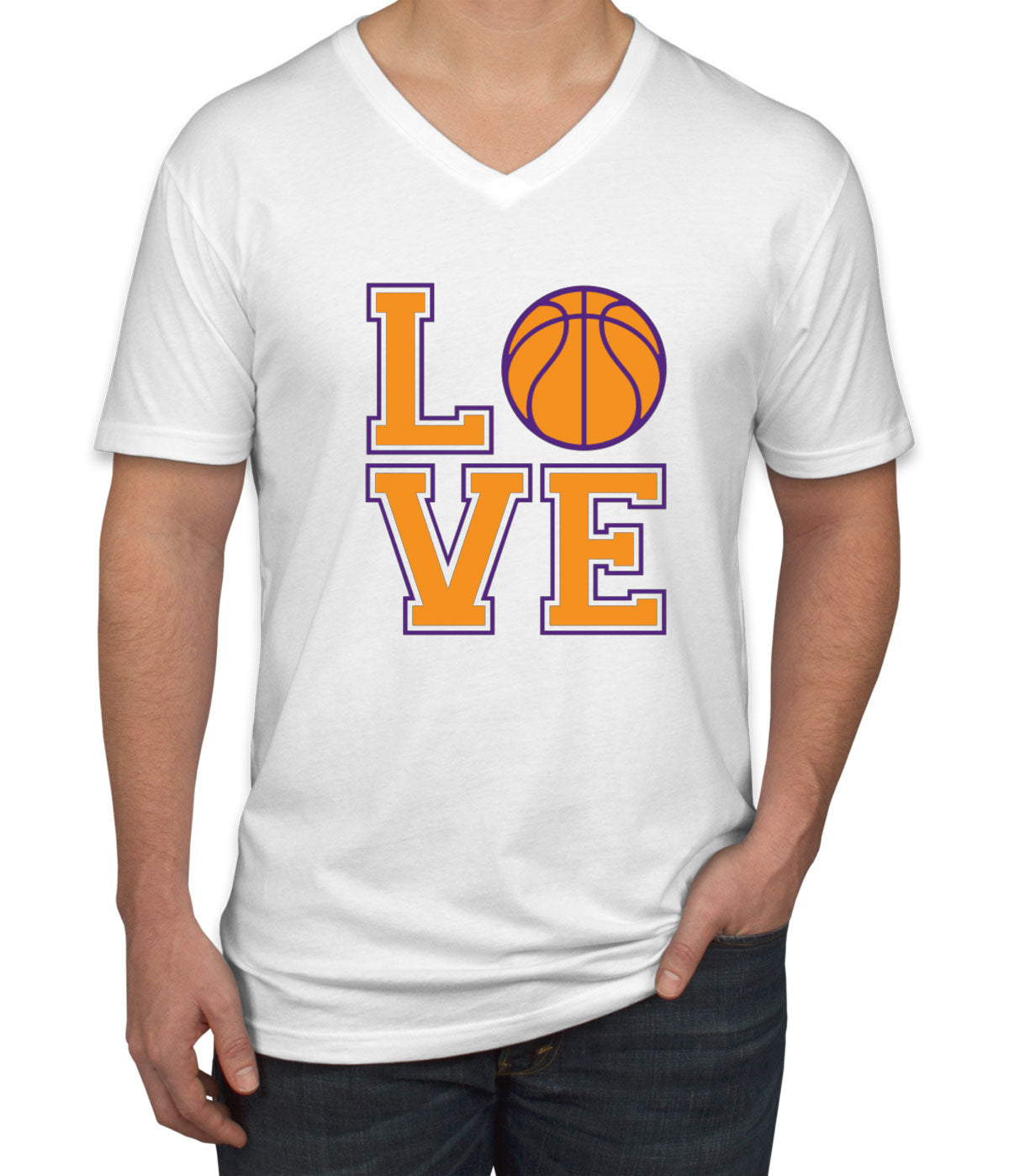 Love Basketball Men's V Neck T-shirt