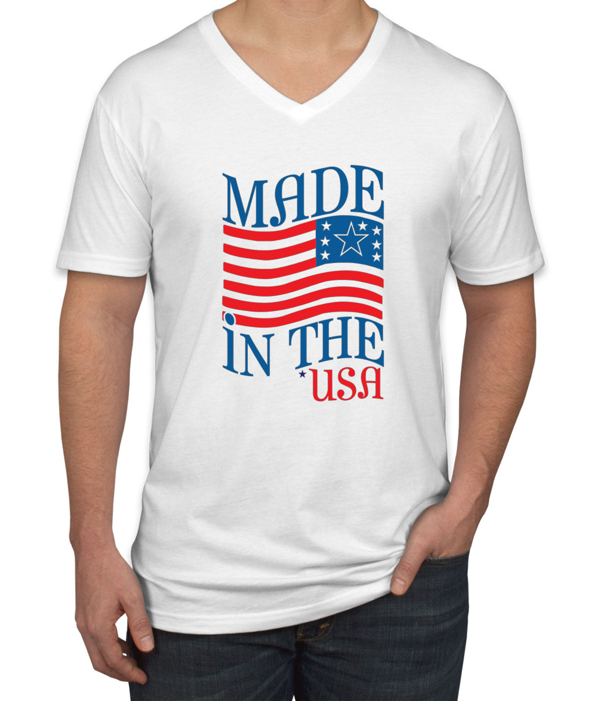 Made In The USA Patriotic Men's V Neck T-shirt