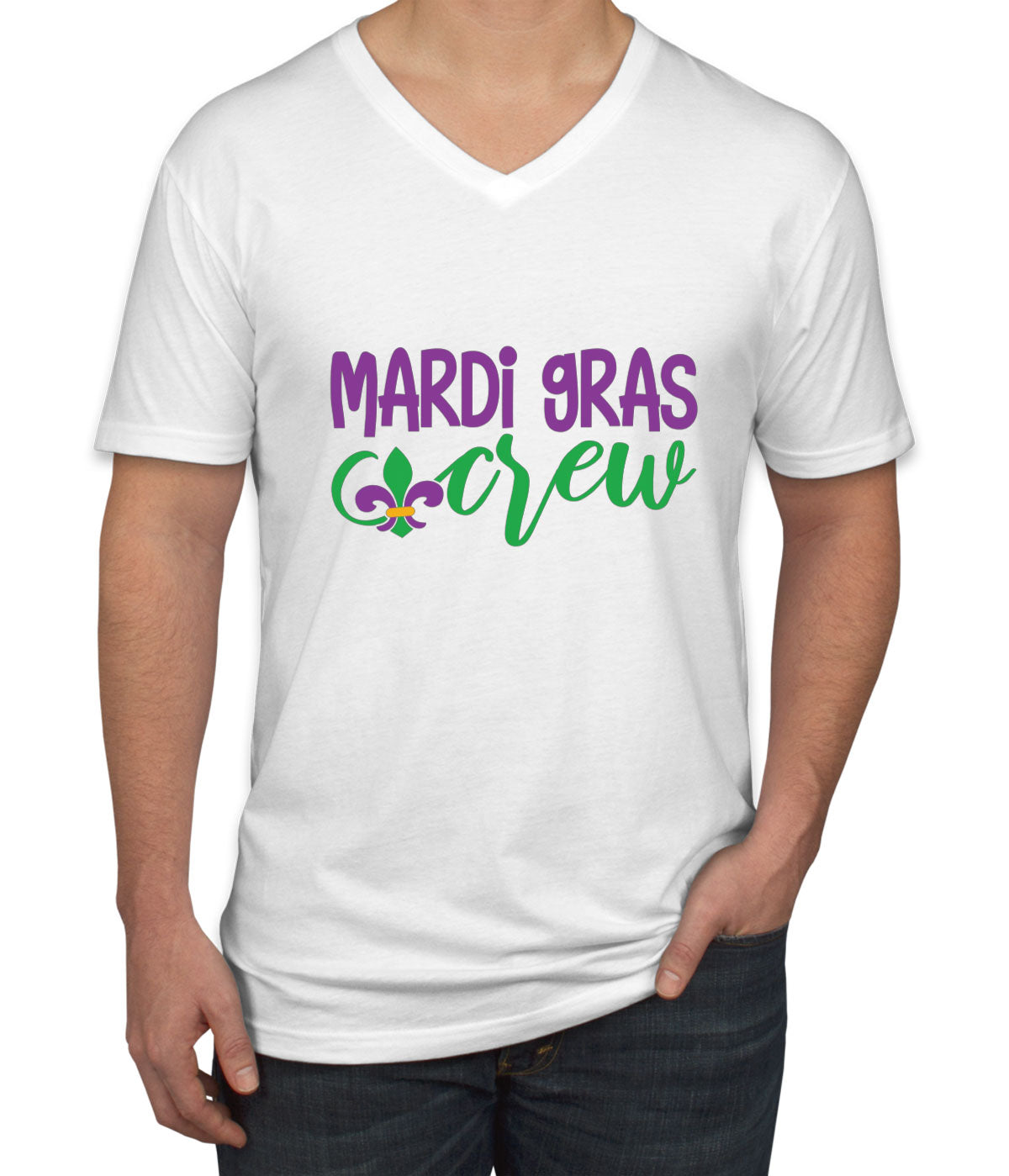 Mardi Gras Crew Men's V Neck T-shirt