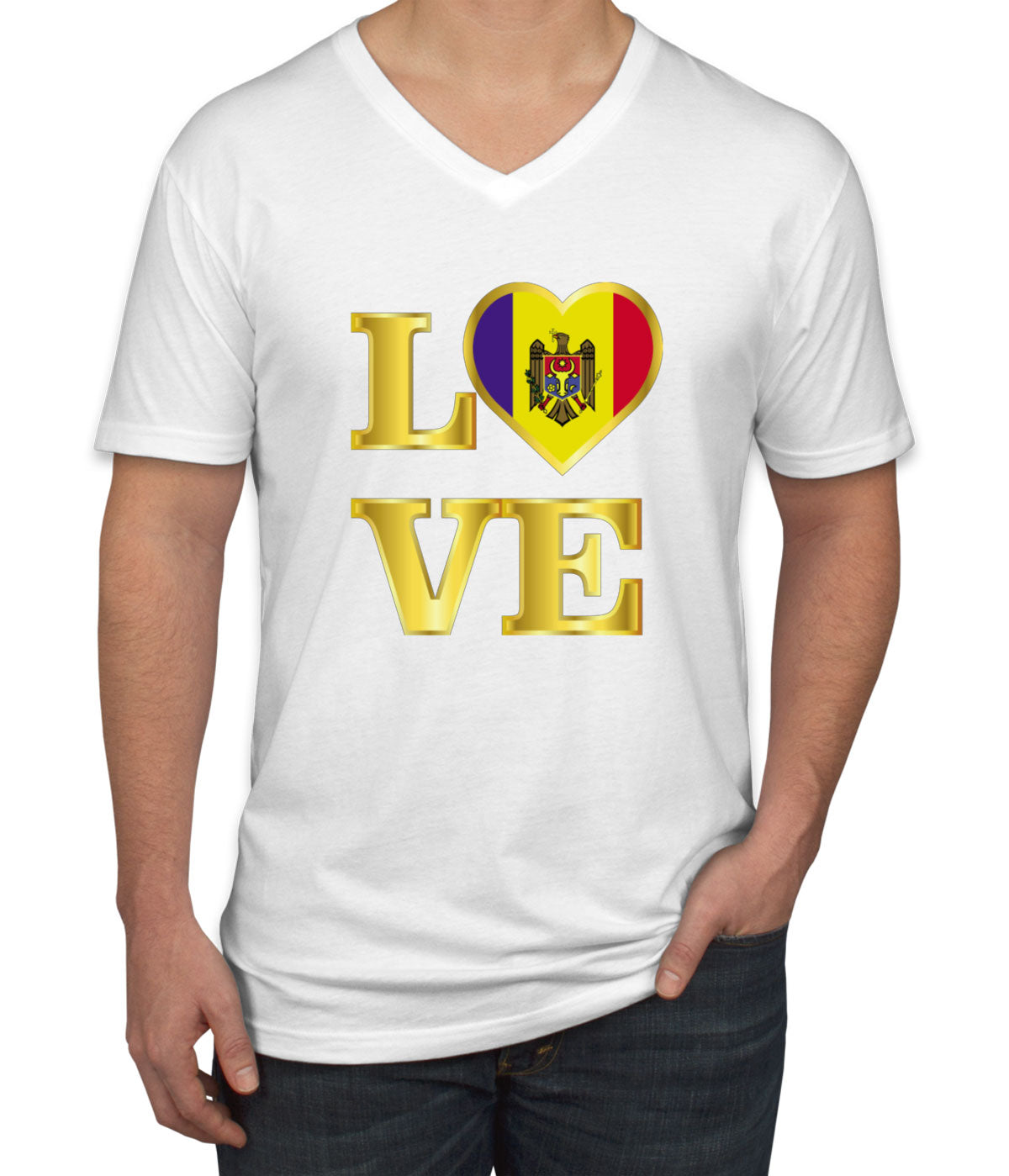 Moldova Love Men's V Neck T-shirt
