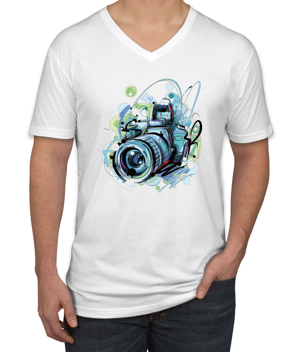 Photographer Photo Camera Men's V Neck T-shirt