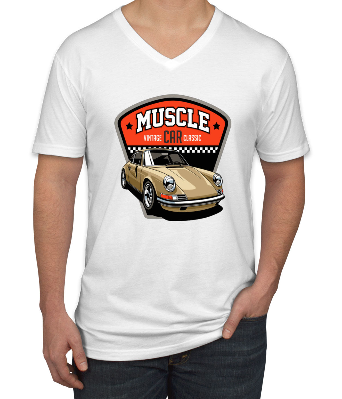 Muscle Car Men's V Neck T-shirt