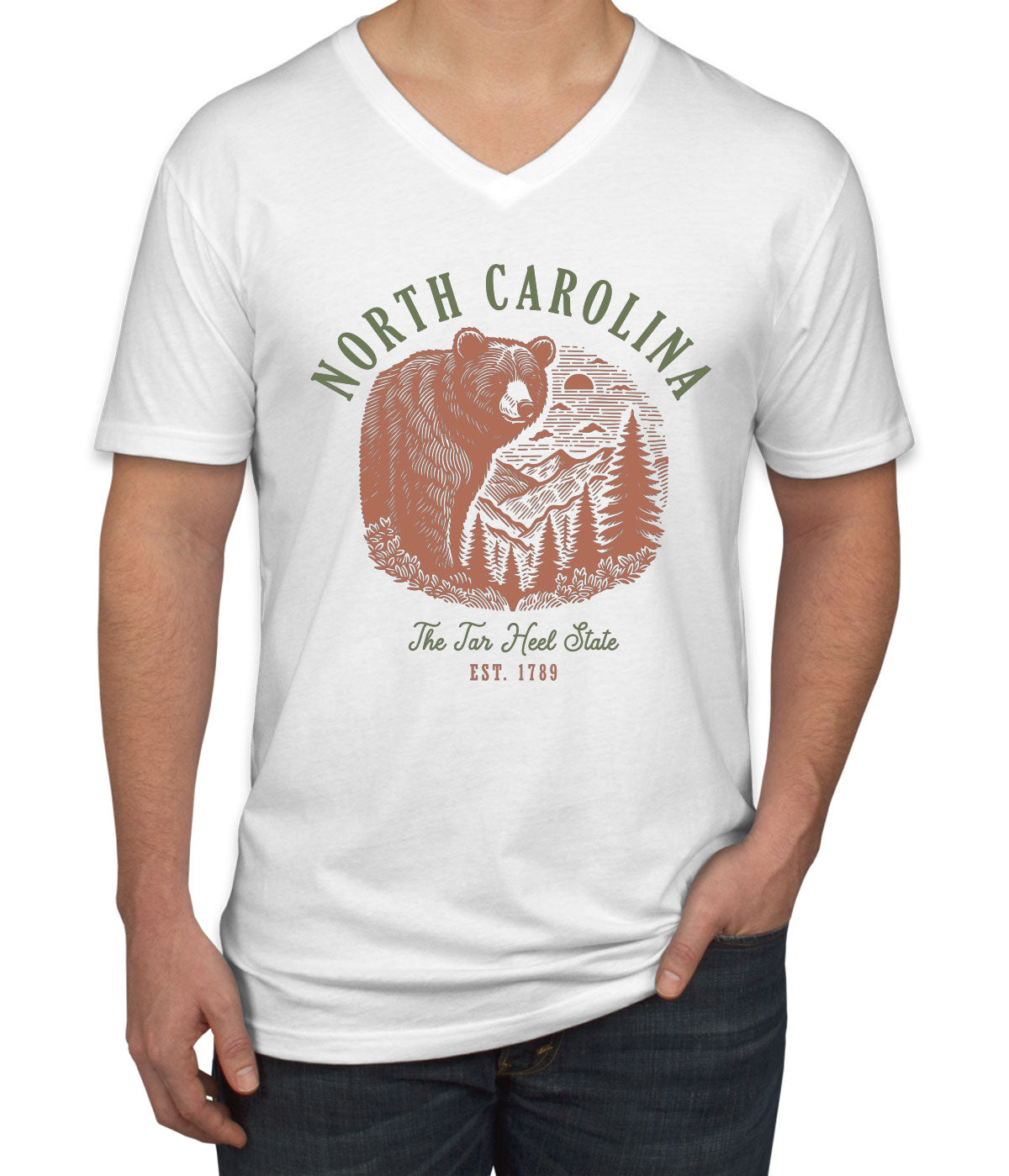 North Carolina State Vintage Men's V Neck T-shirt