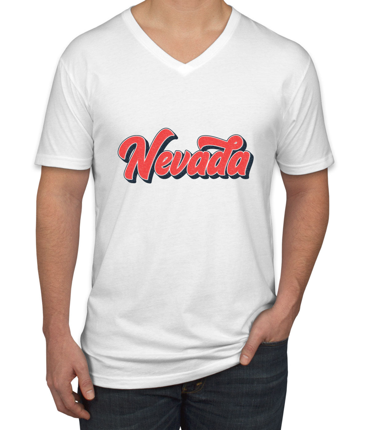 Nevada Vintage Typography Men's V Neck T-shirt