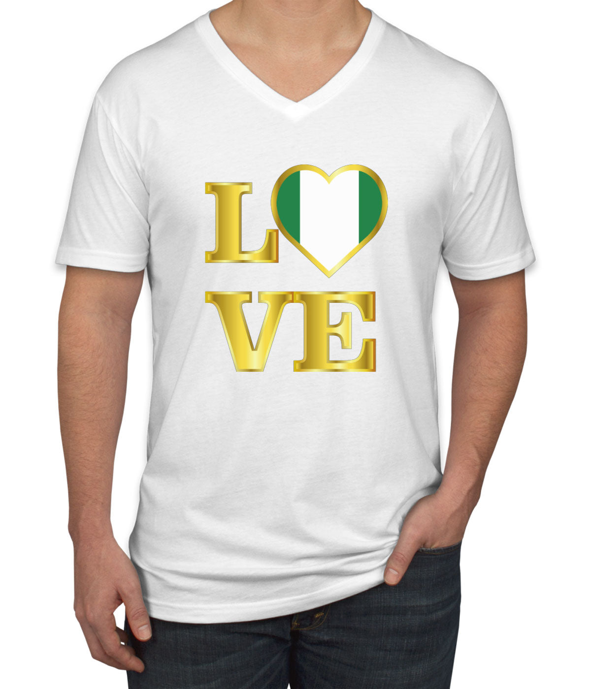 Nigeria Love Men's V Neck T-shirt