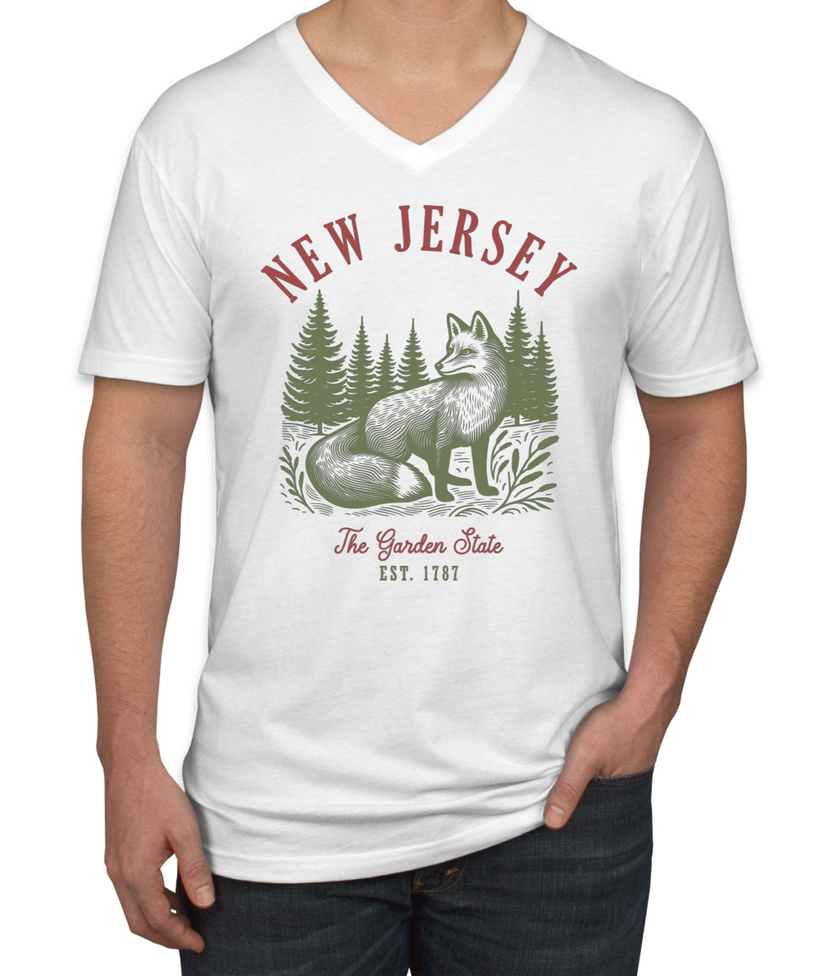 New Jersey State Vintage Men's V Neck T-shirt