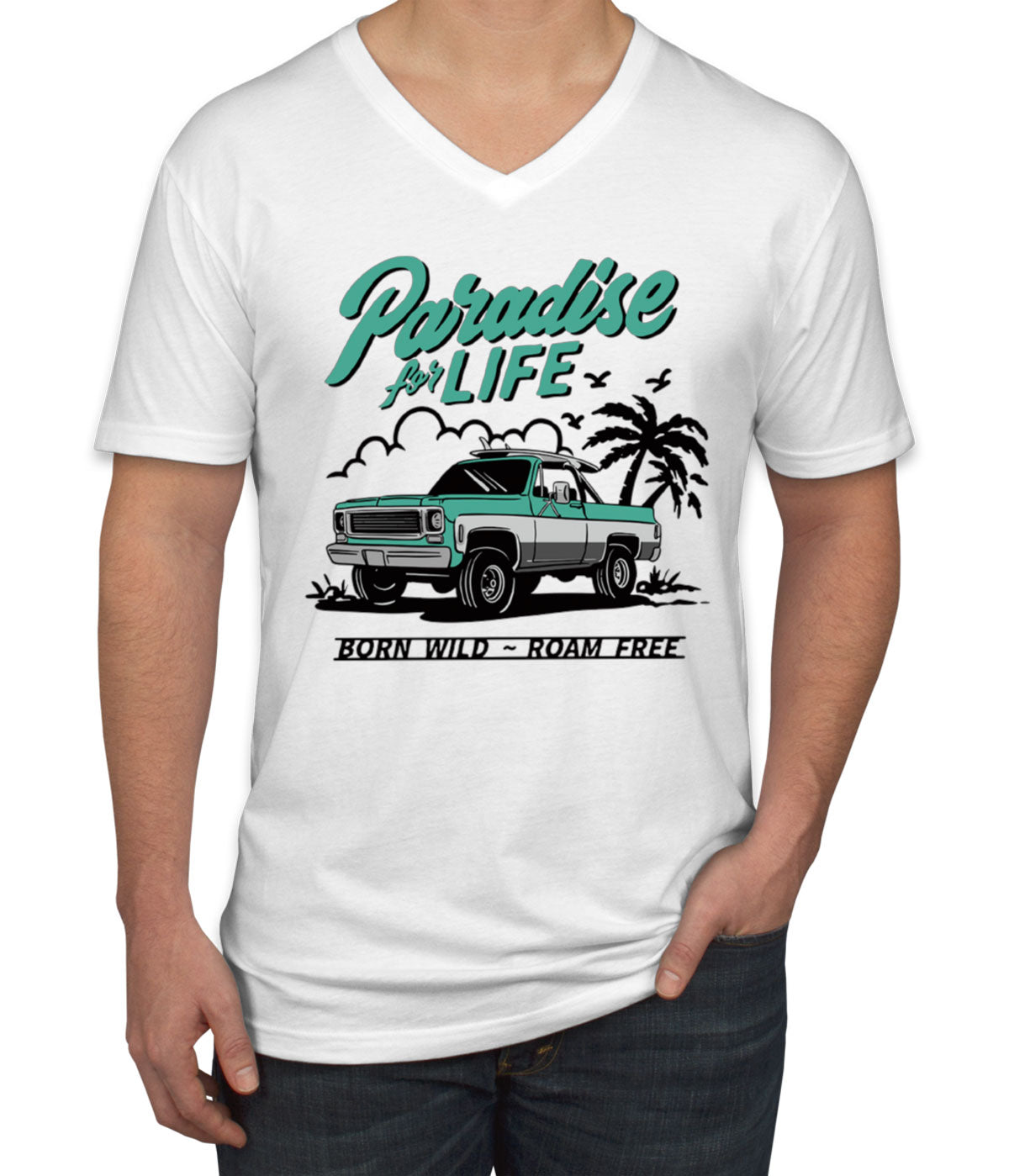 Paradise For Life Men's V Neck T-shirt
