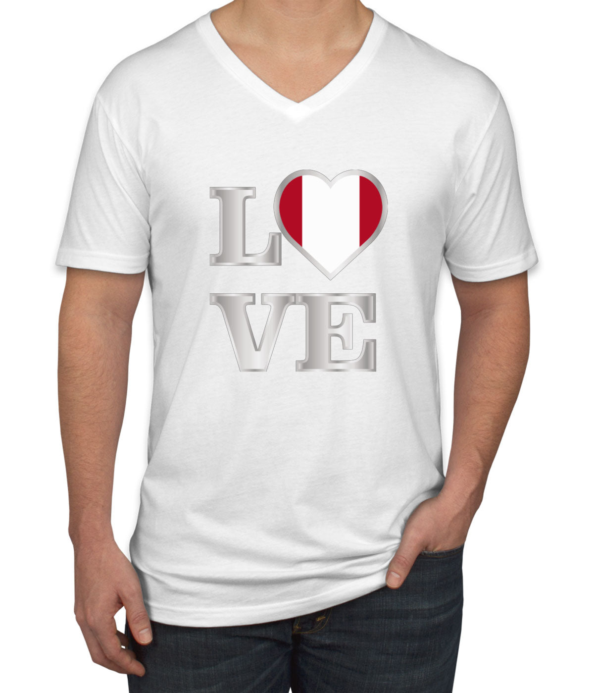 Peru Love Men's V Neck T-shirt